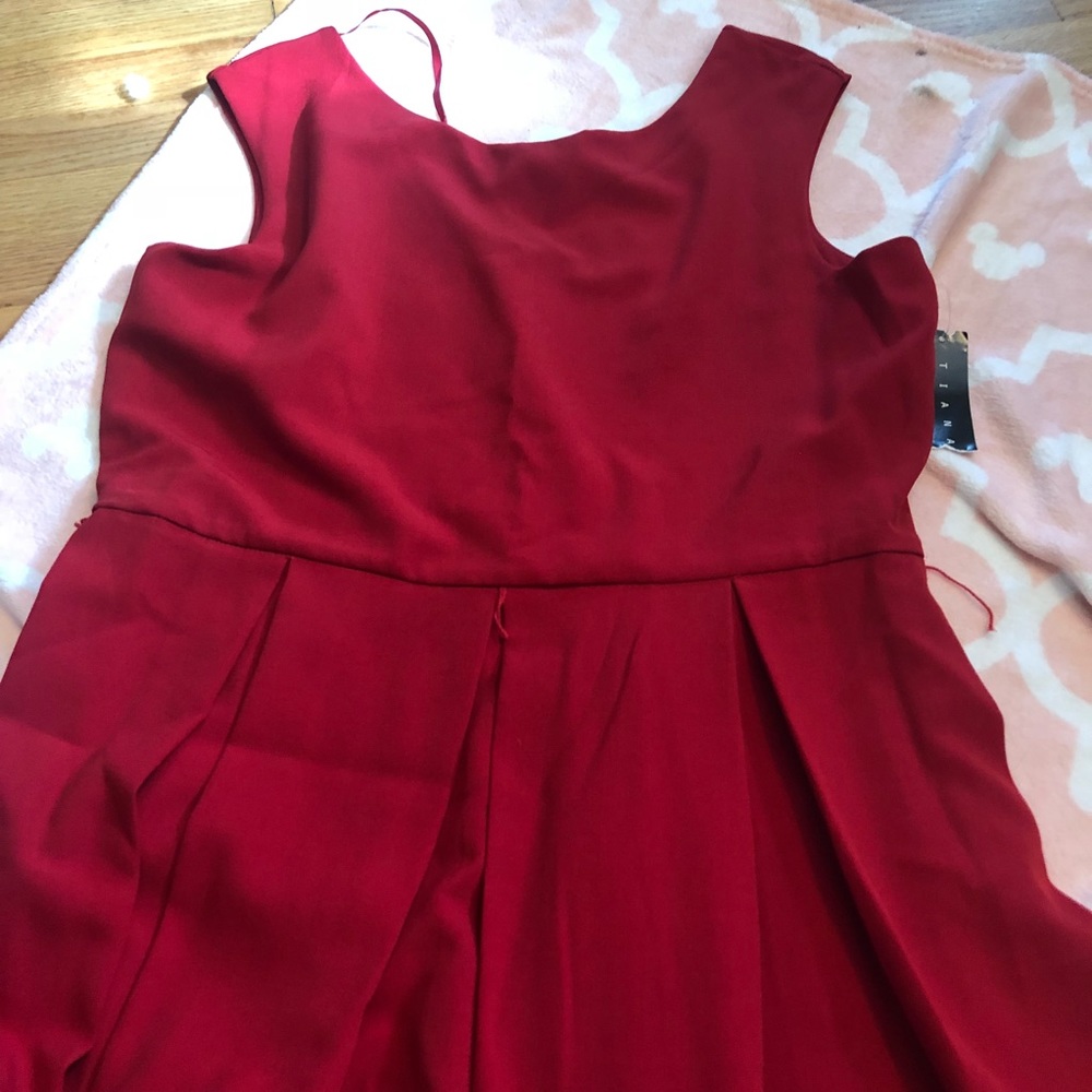 Red dress with lace detail